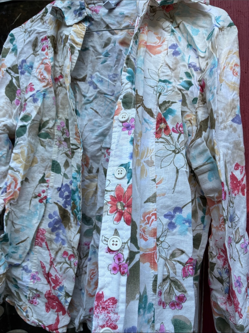 Harve Benard White Floral Button-Down Shirt with Multicolor Blooms - Picture 4 of 6